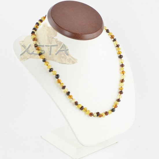 Amber necklace baroque multicolour 